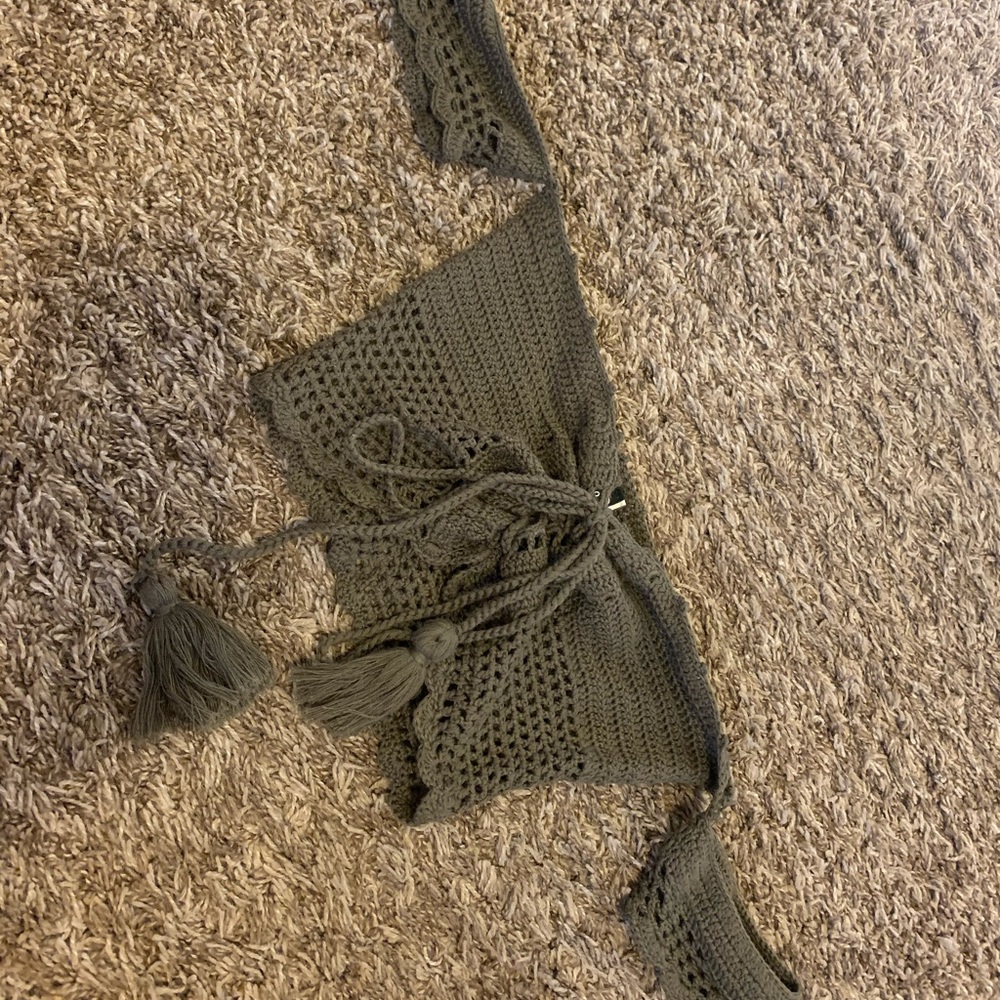 Green Crotchet off the shoulder top